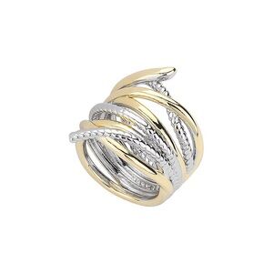 Two Tone Chunky Crossover Ring